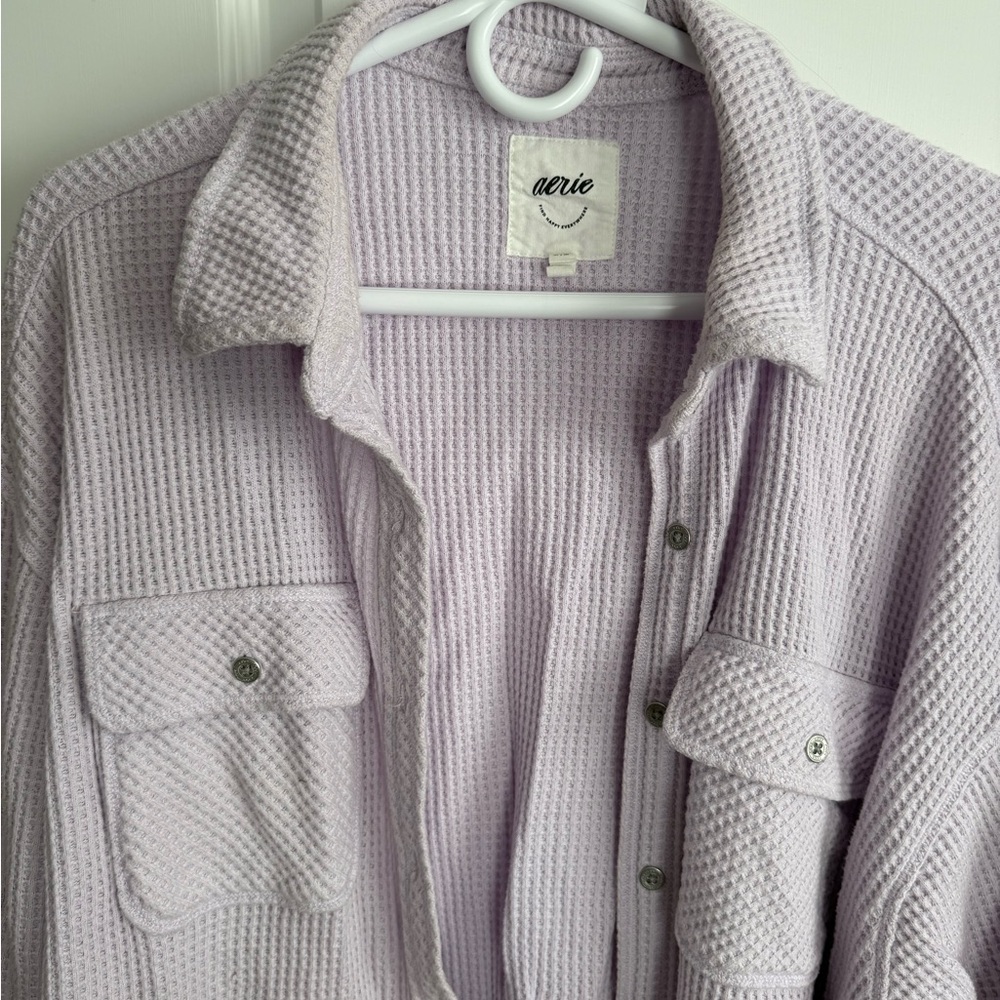 Aerie Waffle Knit Button-Up Shirt - Picture 2 of 2